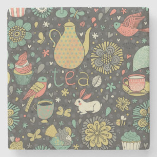 Tasty bright Tea Card Stenen Onderzetter