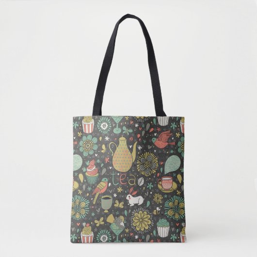 Tasty bright Tea Card Tote Bag (Voorkant)