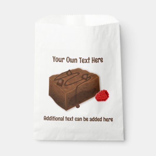 Tasty Chocolate Brownie Square en je eigen tekst Bedankzakje (Voorkant)