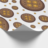 Tasty chocolate chip cookies seamless pattern cadeaupapier (Hoek)