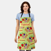 Tasty Cute Food Yellow Fun Cartoon Pattern Schort (Gedragen)