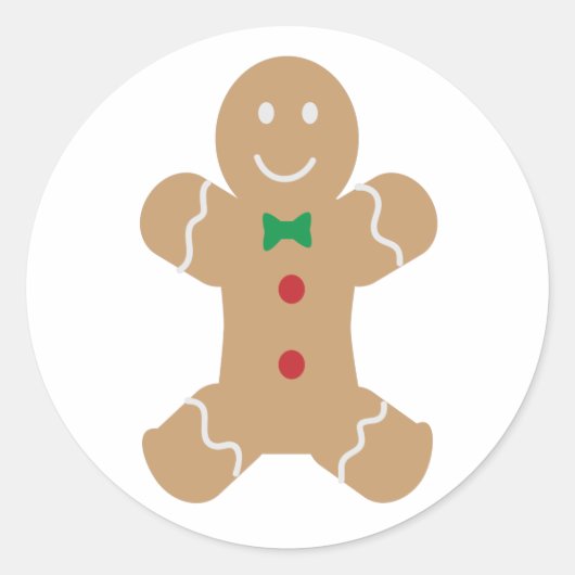 Tasty Gingerbrood Man Ronde Sticker (Voorkant)