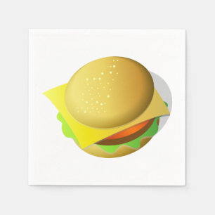 Tasty Hamburger Takeaway Food Paper Napkins Servet