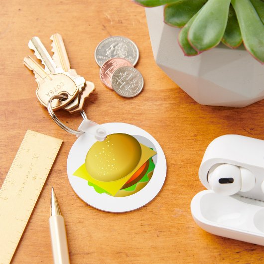 Tasty Hamburger Takeaway Food Sleutelhanger