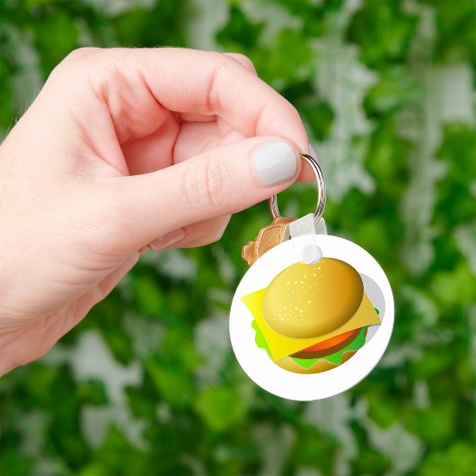 Tasty Hamburger Takeaway Food Sleutelhanger