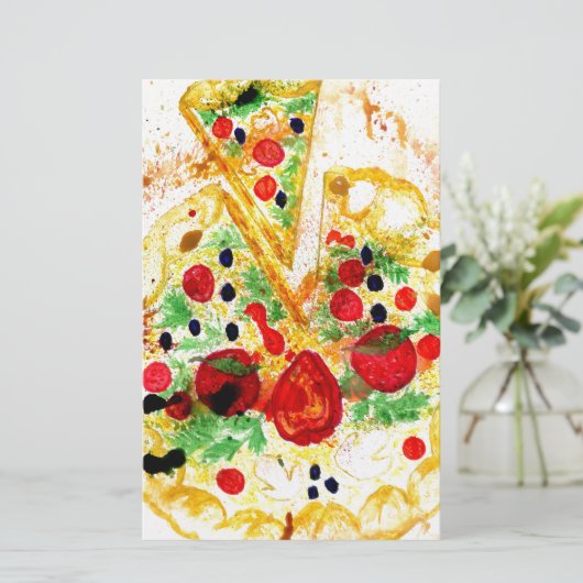 Tasty Pizza Briefpapier (Staand voorkant)