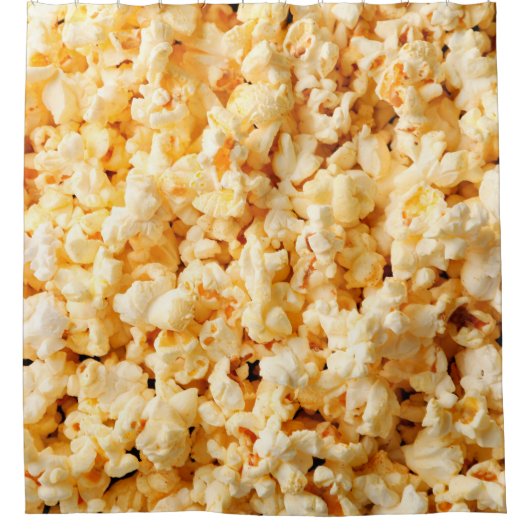 Tasty popcorn op de hele achtergrond. Eten Douchegordijn (Voorkant)