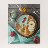 Tasty Rustic Breakfast Crepes Apples Honey Food Legpuzzel (Verticaal)