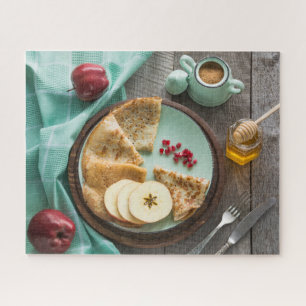 Tasty Rustic Breakfast Crepes Apples Honey Food Legpuzzel