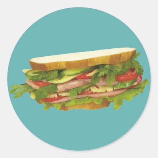 Tasty Sandwich Ronde Sticker (Voorkant)