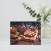 Tasty sizzling BBQ Beef Brisket Briefkaart (Staand voorkant)