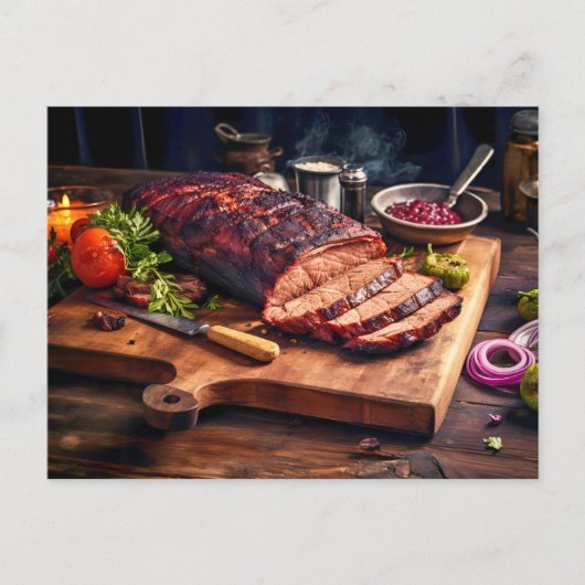 Tasty sizzling BBQ Beef Brisket Briefkaart (Voorkant)