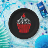 {{{ Tasty Skull Cupcake }}} Papieren Bordje (Feest)