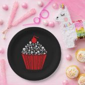 {{{ Tasty Skull Cupcake }}} Papieren Bordje (Feest)