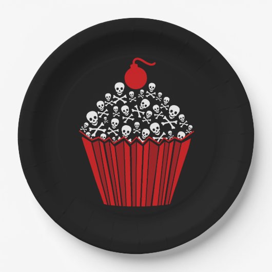 {{{ Tasty Skull Cupcake }}} Papieren Bordje (Voorkant)