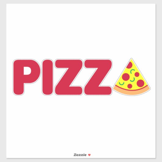 Tasty Slice of Pizza Italiaans restaurant Logo Sticker (Vel)
