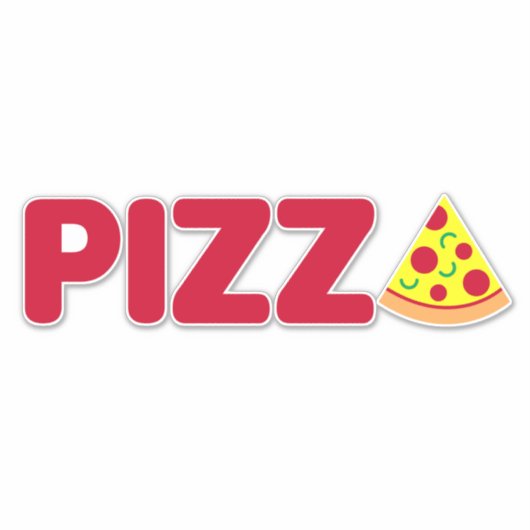 Tasty Slice of Pizza Italiaans restaurant Logo Sticker (Voorkant)