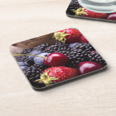 Tasty Summer Fruits on a Wooden Table Bier Onderzetter (Linkerzijde)