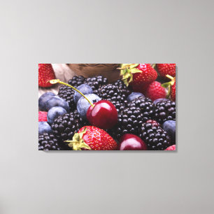 Tasty Summer Fruits on a Wooden Table Canvas Afdruk