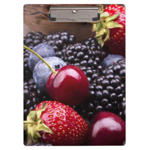 Tasty Summer Fruits on a Wooden Table Klembord