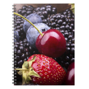 Tasty Summer Fruits on a Wooden Table Notitieboek