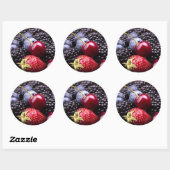 Tasty Summer Fruits on a Wooden Table Ronde Sticker (Vel)