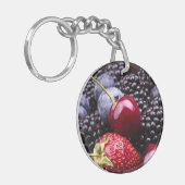 Tasty Summer Fruits on a Wooden Table Sleutelhanger (Voorkant Links)