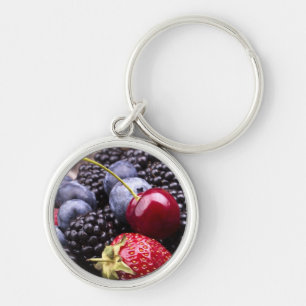 Tasty Summer Fruits on a Wooden Table Sleutelhanger