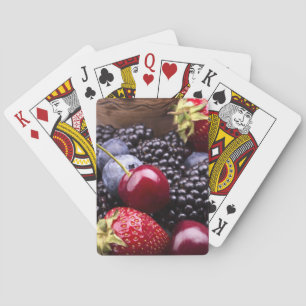 Tasty Summer Fruits on a Wooden Table Speelkaarten