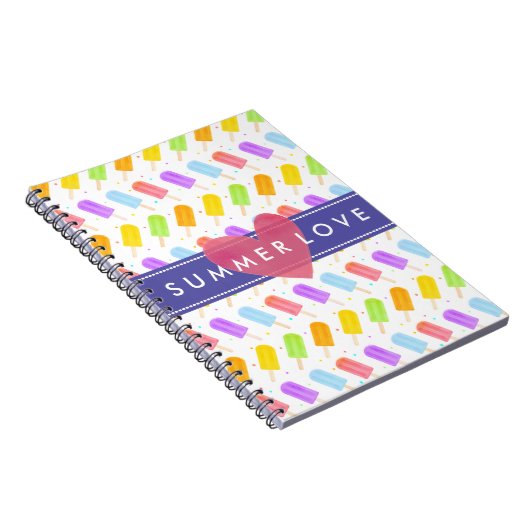Tasty Summer Waterverf Popsicle Patroon Notitieboek (Rechterzijde)