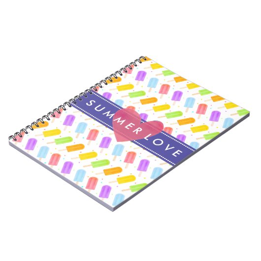Tasty Summer Waterverf Popsicle Patroon Notitieboek (Linkerzijde)