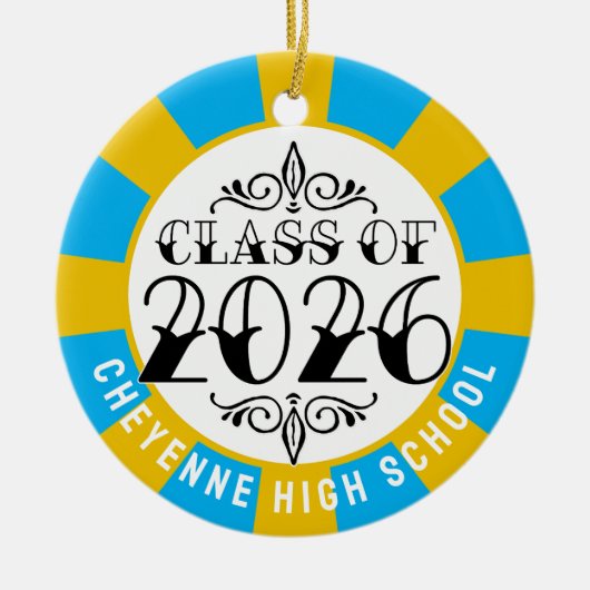 Tat Klasse van 2026 Foto Afstuderen Keramisch Ornament (Voorkant)