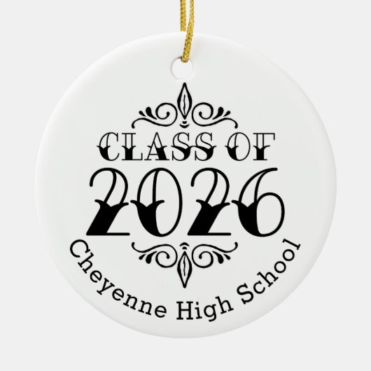 Tat Klasse van 2026 Foto Afstuderen Keramisch Ornament (Voorkant)