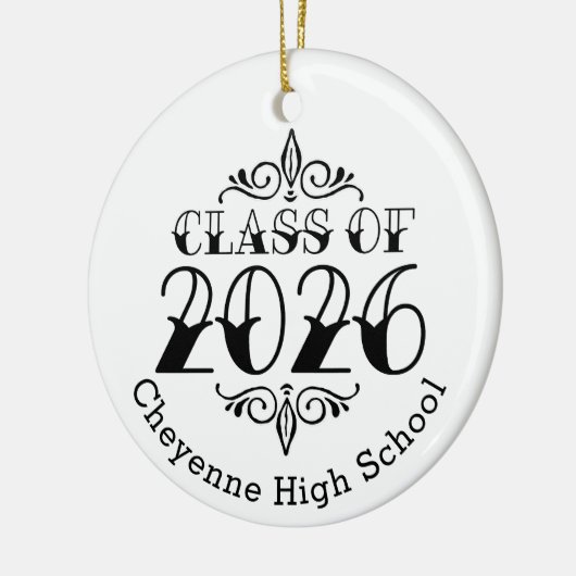 Tat Klasse van 2026 Foto Afstuderen Keramisch Ornament (Links)