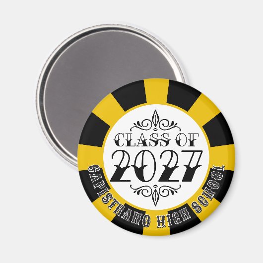 Tat-Style Grijze Klas van 2027 Afstuderen Magneet (Voorkant / Achterkant)