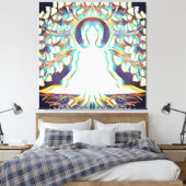 Tat Tvam Asi | White Aura, Buddha Canvas Afdruk (Insitu (Slaapkamer))