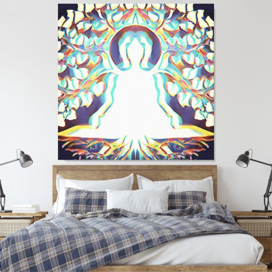 Tat Tvam Asi | White Aura, Buddha Canvas Afdruk (Insitu (Slaapkamer))