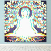 Tat Tvam Asi | White Aura, Buddha Canvas Afdruk (Insitu (Houten vloer))