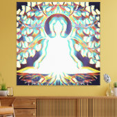 Tat Tvam Asi | White Aura, Buddha Canvas Afdruk (Insitu (Woonkamer))
