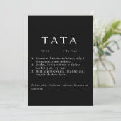 TATA Definition Black Vaderdag / Verjaardag Kaart (Staand voorkant)
