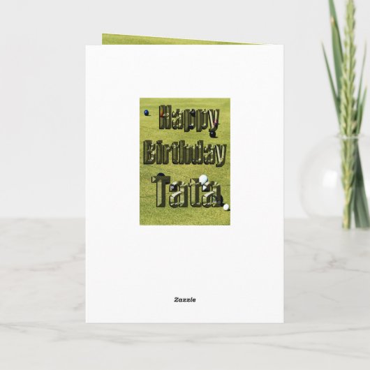Tata Happy Birthday Lawn Bowls Birthday Kaart (Achterkant)