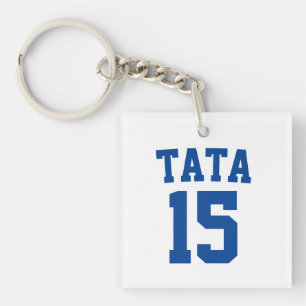 Tata Servisch Kroatisch Papa Blauw Sport Jersey Nu Sleutelhanger