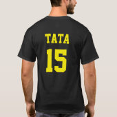 Tata Servische Pap Gele Jersey Nummer 15 T-shirt (Achterkant)
