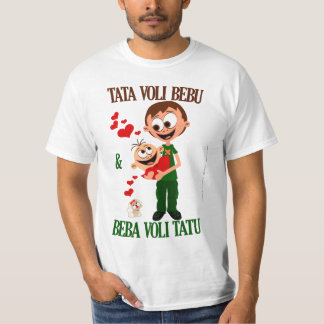 Tata Voli Bebu (Baby pappa houdt van) bela (wit) T-shirt