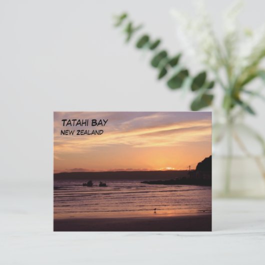 Tatahi Bay Sunset, Nieuw-Zeeland Briefkaart (Staand voorkant)