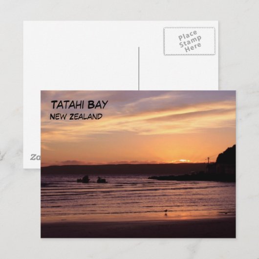 Tatahi Bay Sunset, Nieuw-Zeeland Briefkaart (Voorkant / Achterkant)