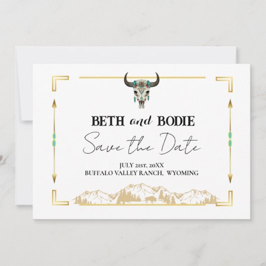 Tatanka Bison Yellowstone Ranch Bewaar de datum Kaart (Voorkant)