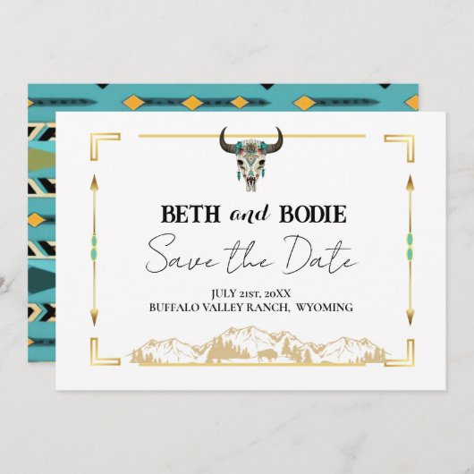 Tatanka Bison Yellowstone Ranch Save the Date Kaart (Voorkant / Achterkant)