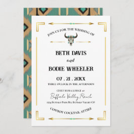 Tatanka Bison Yellowstone Western Ranch Invitation Kaart