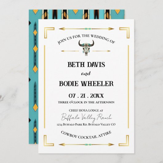 Tatanka Bison Yellowstone Westerne ranch uitnodigi Kaart (Voorkant / Achterkant)